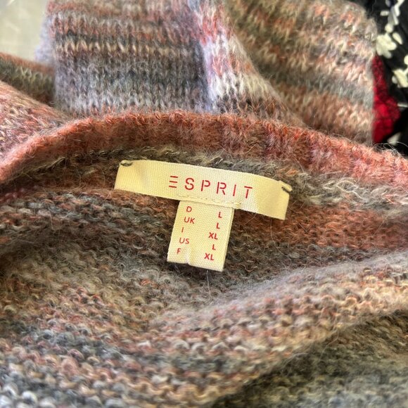 Esprit Striped Knit Top Soft Neutral Size L - Picture 6 of 7